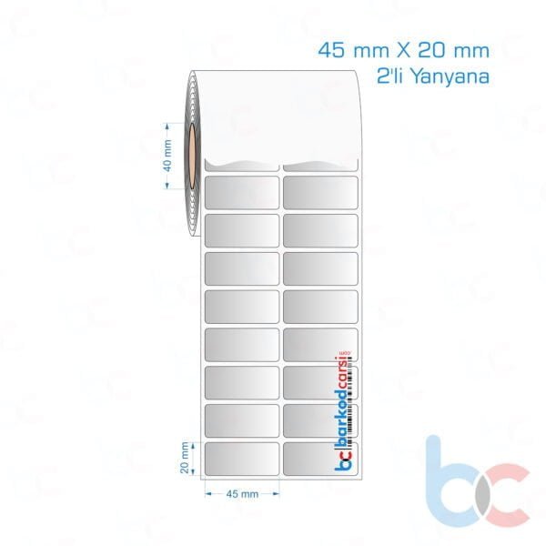 45x20 mm 2'li Yanyana Silvermat Etiket (Fiyatı)