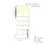 45x30 mm 2'li Bitişik Etiket (Kuşe, Vellum, Eko / Lamine Termal) Fiyatları