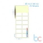 45x30 mm 2'li Yanyana Etiket (Kuşe, Vellum, Eko / Lamine Termal) Fiyatları