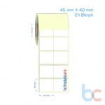 45x40 mm 2'li Bitişik Etiket (Kuşe, Vellum, Eko / Lamine Termal) Fiyatları