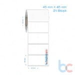 45x45 mm 2'li Bitişik Opak / Mat PP, Fastyre Etiket (Fiyatları)