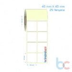 45x45 mm 2'li Yanyana Etiket (Kuşe, Vellum, Eko / Lamine Termal) Fiyatları