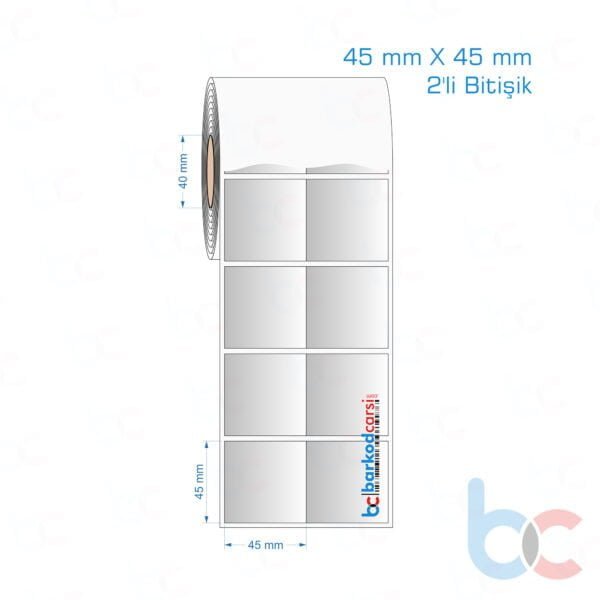 45x45 mm 2'li Bitişik Silvermat Etiket (Fiyatı)