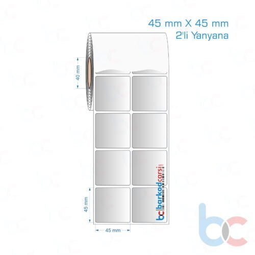 45x45 mm 2'li Yanyana Silvermat Etiket (Fiyatı)