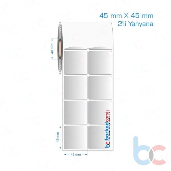 45x45 mm 2'li Yanyana Silvermat Etiket (Fiyatı)