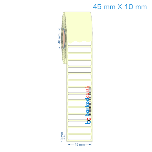 45x10 mm Etiket (Kuşe, Vellum, Eko / Lamine Termal) Fiyatları