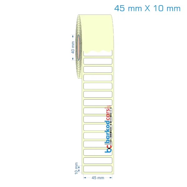 45x10 mm Etiket (Kuşe, Vellum, Eko / Lamine Termal) Fiyatları