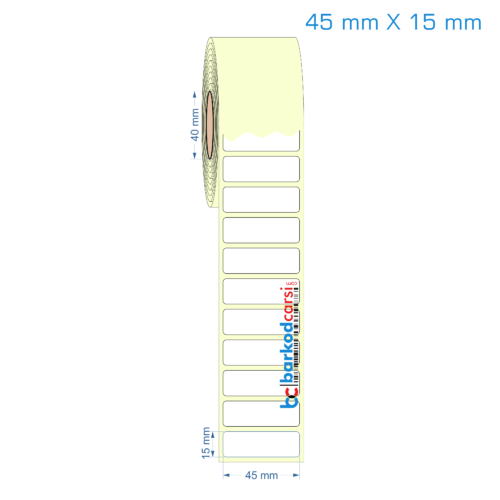 45x15 mm Etiket (Kuşe, Vellum, Eko / Lamine Termal) Fiyatları