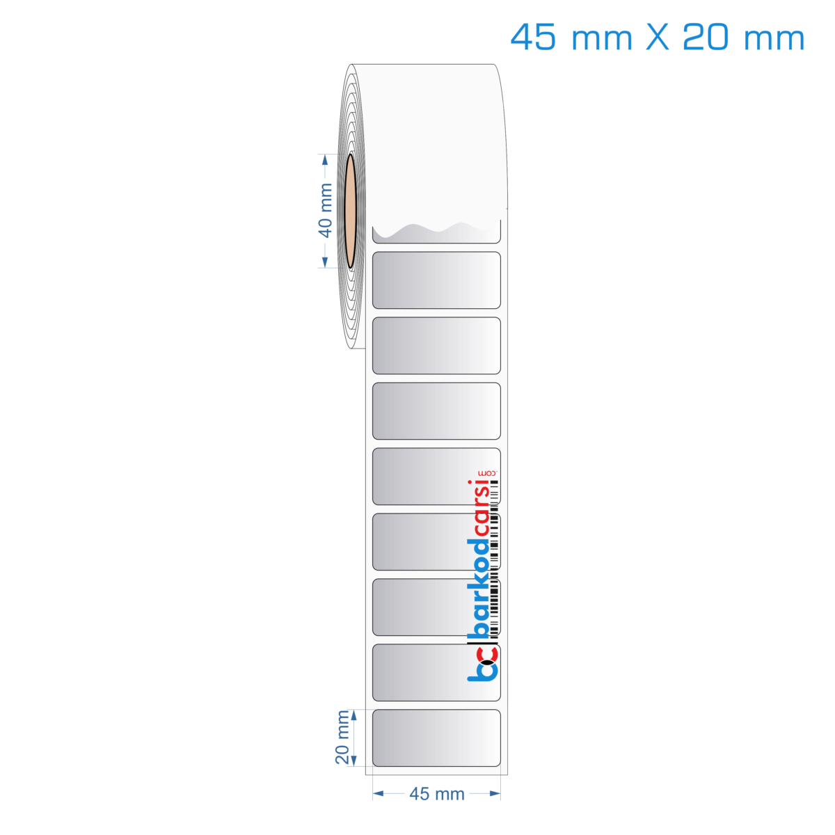 45X20 Mm Hazır Rulo Gri Alüminyum Renkli Silvermat Etiket 45X20 Mm Silvermat Etiket (Fiyatı)