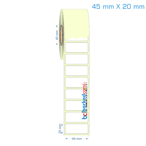 45x20 mm Etiket (Kuşe, Vellum, Eko / Lamine Termal) Fiyatları