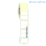 45x25 mm Etiket (Kuşe, Vellum, Eko / Lamine Termal) Fiyatları
