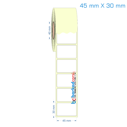 45x30 mm Etiket (Kuşe, Vellum, Eko / Lamine Termal) Fiyatları