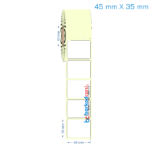 45x35 mm Etiket (Kuşe, Vellum, Eko / Lamine Termal) Fiyatları