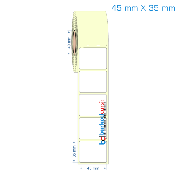 45x35 mm Etiket (Kuşe, Vellum, Eko / Lamine Termal) Fiyatları