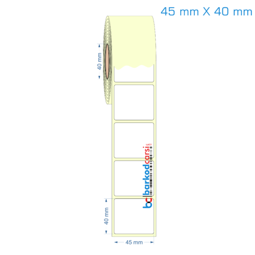45x40 mm Etiket (Kuşe, Vellum, Eko / Lamine Termal) Fiyatları