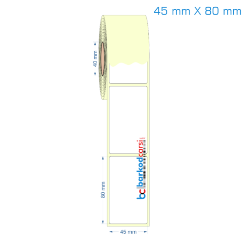 45x80 mm Etiket (Kuşe, Vellum, Eko / Lamine Termal) Fiyatları
