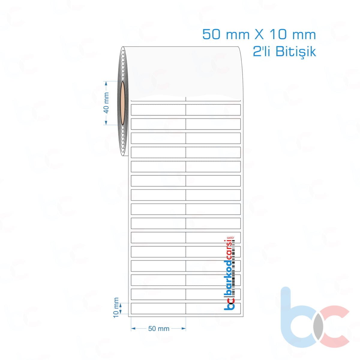 50X10 Mm 2'Li Bitişik Opak / Mat Pp, Fastyre Etiket (Fiyatları)