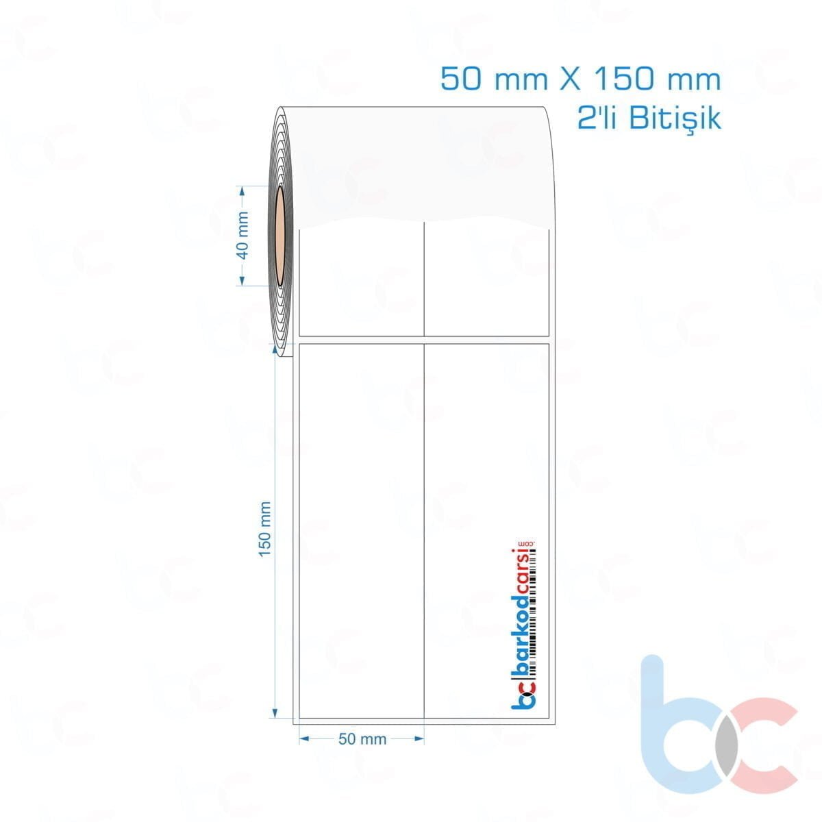 50X150 Mm 2'Li Bitişik Hazır Rulo Pp Opak, Mat, Fastyre Etiketler 50X150 Mm 2'Li Bitişik Opak / Mat Pp, Fastyre Etiket (Fiyatları)