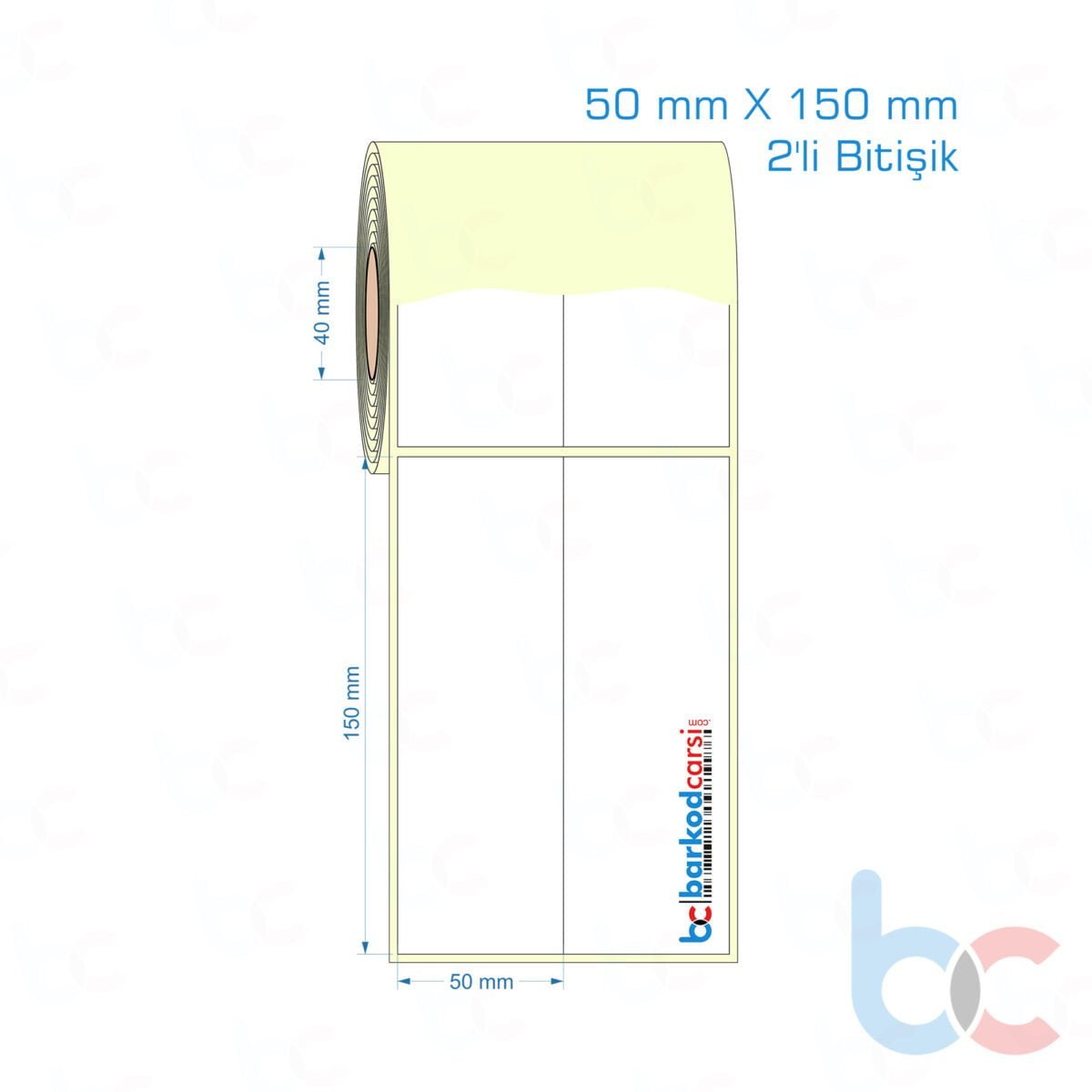 50X150 Mm 2'Li Bitişik Etiket (Kuşe, Vellum, Eko / Lamine Termal) Fiyatları