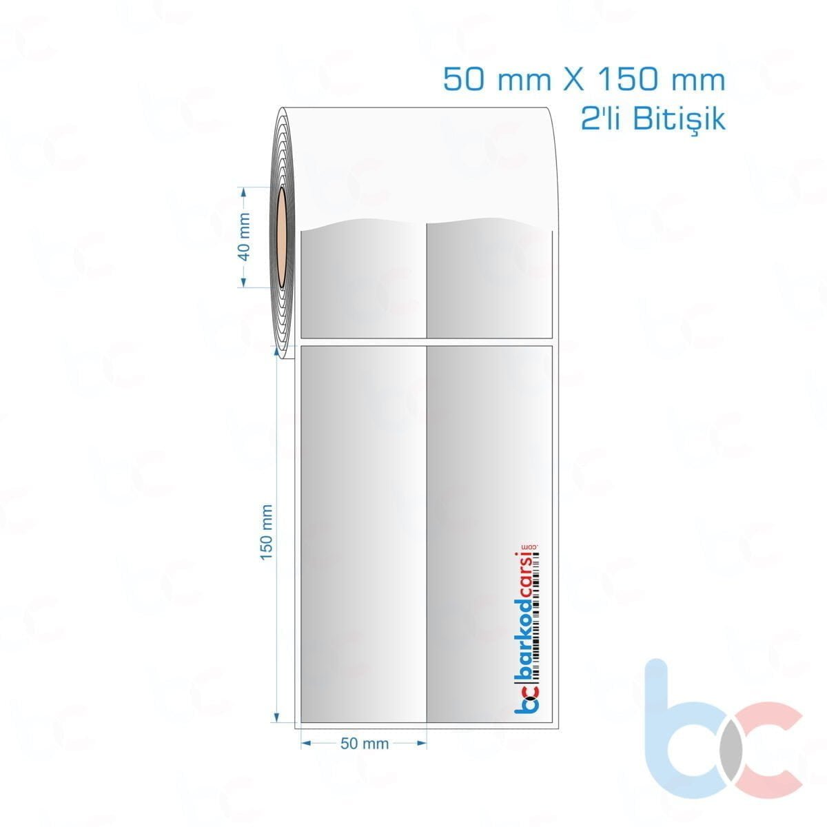 50X150 Mm 2'Li Bitişik Hazır Rulo Gri Alüminyum Renkli Silvermat Etiket 50X150 Mm 2'Li Bitişik Silvermat Etiket (Fiyatı)