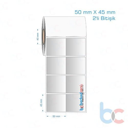 50x45 mm 2'li Bitişik Silvermat Etiket (Fiyatı)