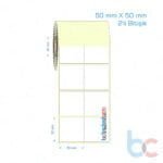 50x50 mm 2'li Bitişik Etiket (Kuşe, Vellum, Eko / Lamine Termal) Fiyatları