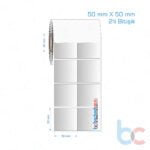 50x50 mm 2'li Bitişik Silvermat Etiket (Fiyatı)