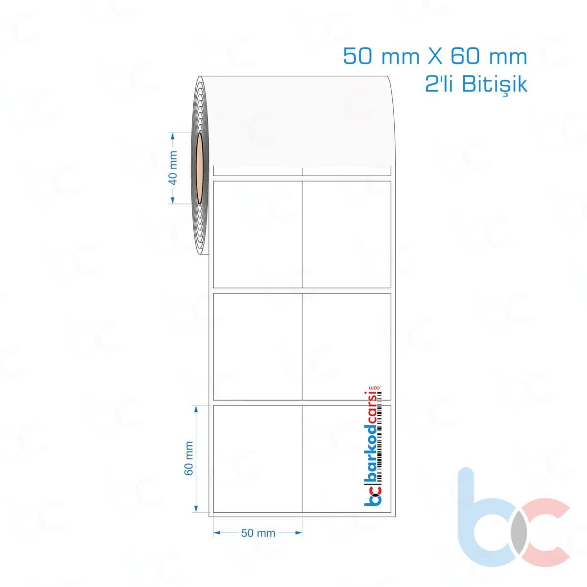 50X60 Mm 2'Li Bitişik Opak / Mat Pp, Fastyre Etiket (Fiyatları)
