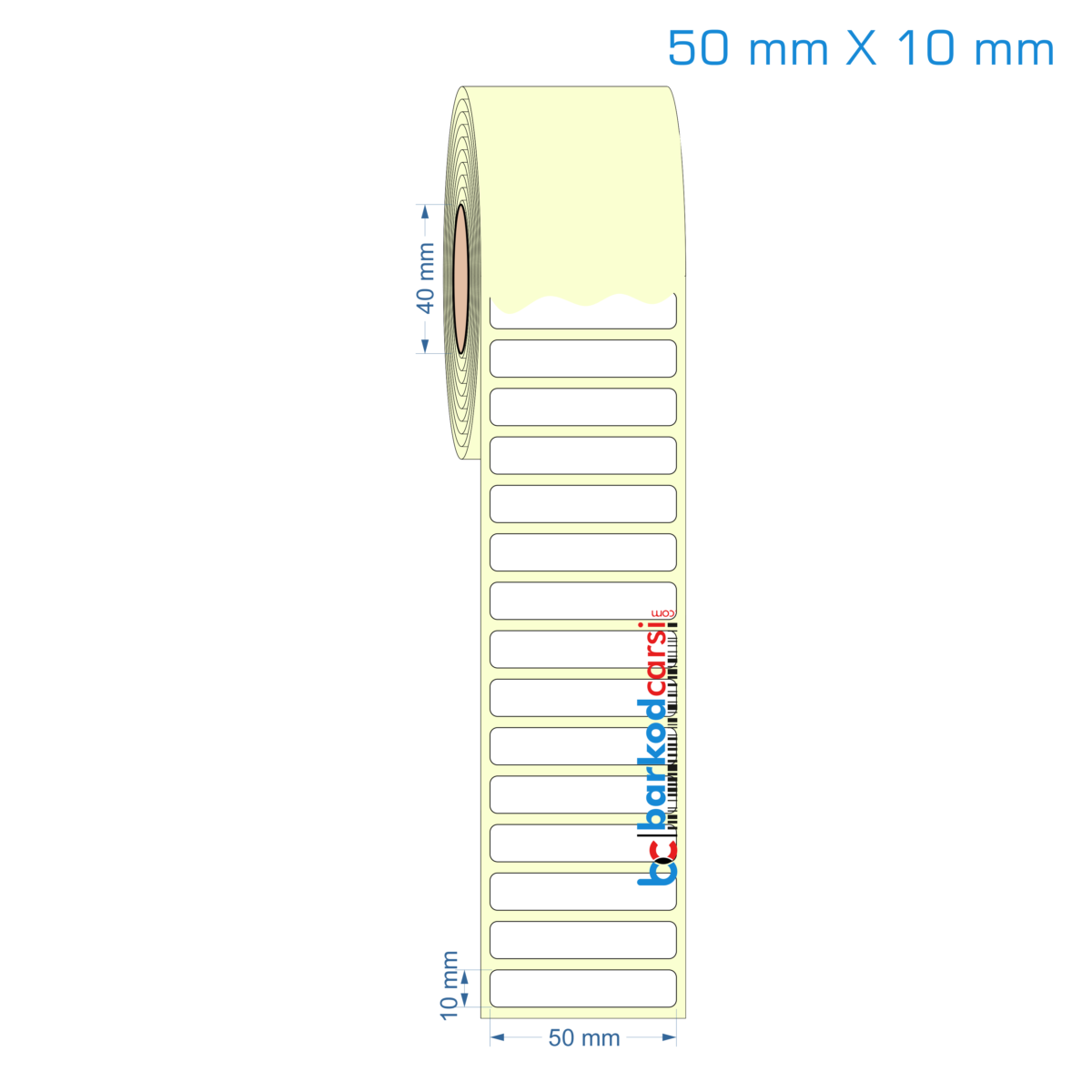 50X10 Mm Hazır Rulo Barkod Etiketi (Yapışkanlı) Kuşe / Vellum / Termal Etiket Fiyatı 50X10 Mm Etiket (Kuşe, Vellum, Eko / Lamine Termal) Fiyatları