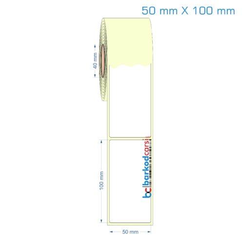 50x100 mm Etiket (Kuşe, Vellum, Eko / Lamine Termal) Fiyatları