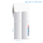 50x120 mm 2 'li Bitişik Silvermat Etiket (Fiyatı)