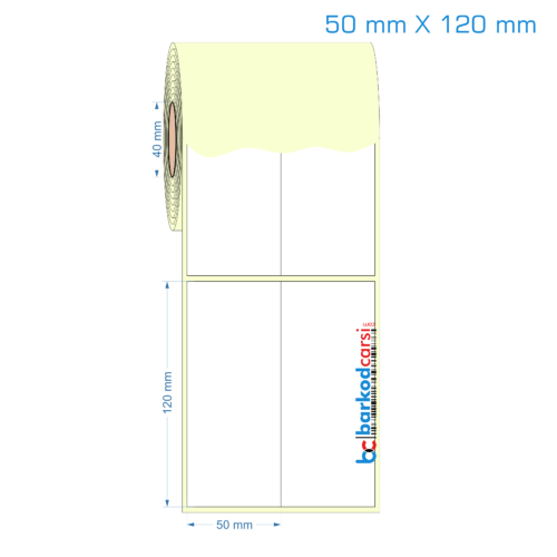 50x120 mm Etiket (Kuşe, Vellum, Eko / Lamine Termal) Fiyatları