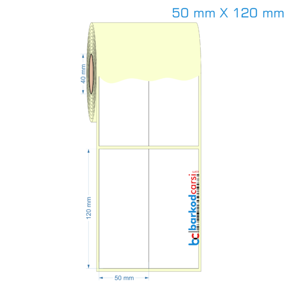 50x120 mm Etiket (Kuşe, Vellum, Eko / Lamine Termal) Fiyatları