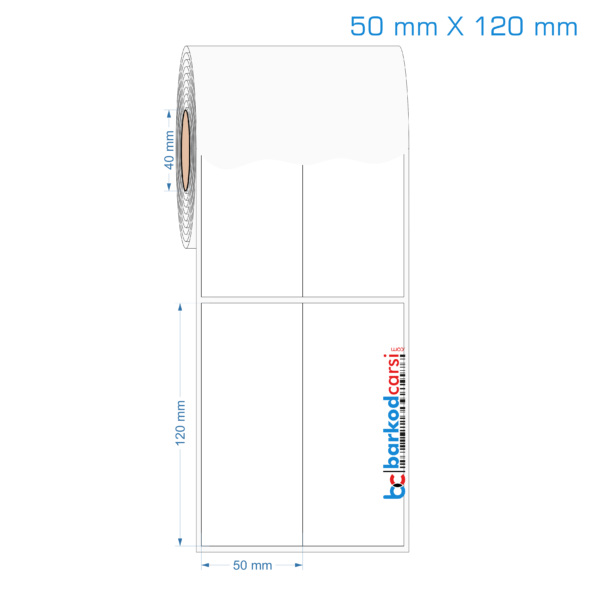 50x120 mm 2 'li Bitişik Opak / Mat PP, Fastyre Etiket (Fiyatları)