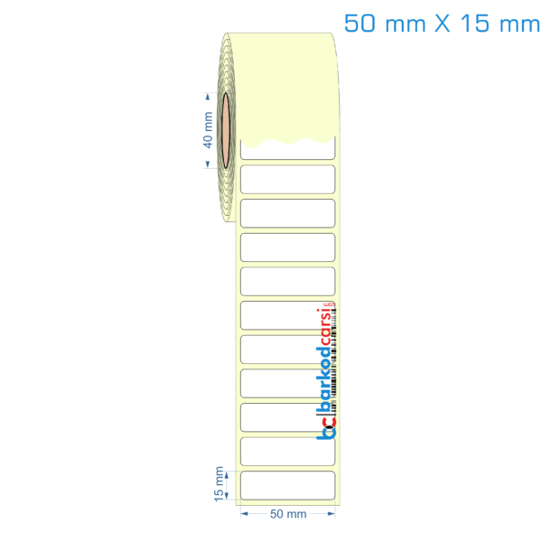 50x15 mm Etiket (Kuşe, Vellum, Eko / Lamine Termal) Fiyatları