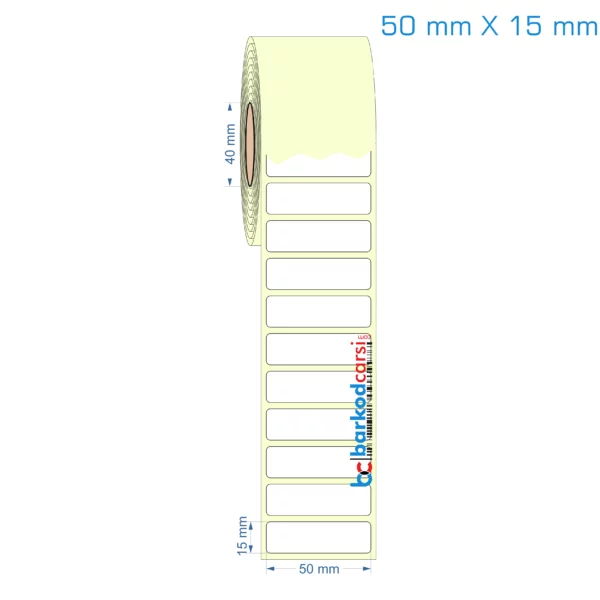 50x15 mm Etiket (Kuşe, Vellum, Eko / Lamine Termal) Fiyatları
