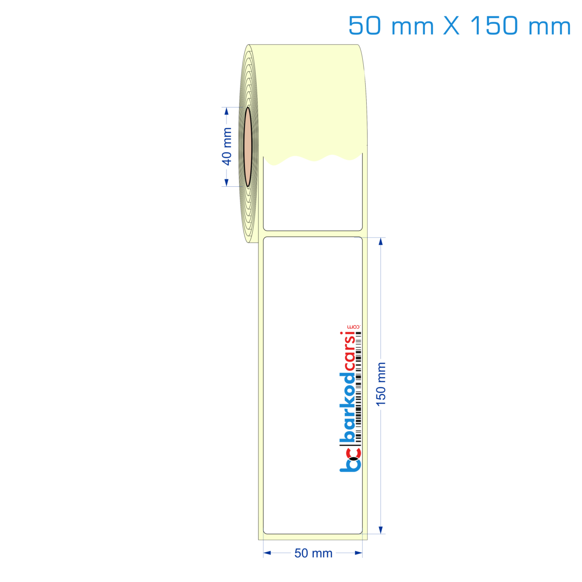 50X150 Mm Hazır Rulo Barkod Etiketi (Yapışkanlı) Kuşe / Vellum / Termal Etiket Fiyatı 50X150 Mm Etiket (Kuşe, Vellum, Eko / Lamine Termal) Fiyatları