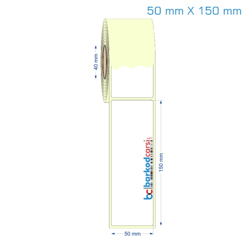 50x150 mm Etiket (Kuşe, Vellum, Eko / Lamine Termal) Fiyatları