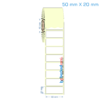 50x20 mm Etiket (Kuşe, Vellum, Eko / Lamine Termal) Fiyatları