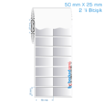 50x25 mm 2 'li Bitişik Silvermat Etiket (Fiyatı)