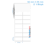 50x25 mm 2 'li Bitişik Opak / Mat PP, Fastyre Etiket (Fiyatları)