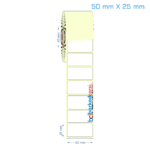 50x25 mm Etiket (Kuşe, Vellum, Eko / Lamine Termal) Fiyatları