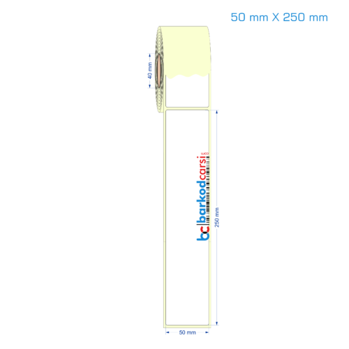 50x250 mm Etiket (Kuşe, Vellum, Eko / Lamine Termal) Fiyatları