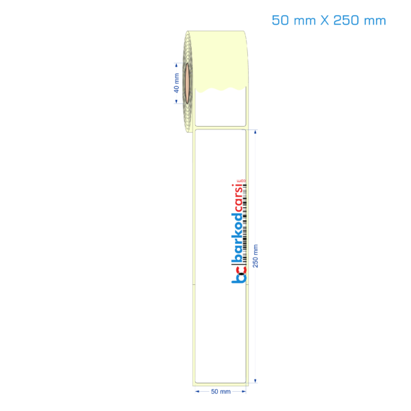 50x250 mm Etiket (Kuşe, Vellum, Eko / Lamine Termal) Fiyatları