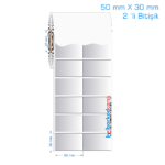 50x30 mm 2 'li Bitişik Silvermat Etiket (Fiyatı)