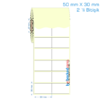 50x30 mm 2 'li Bitişik Etiket (Kuşe, Vellum, Eko / Lamine Termal) Fiyatları