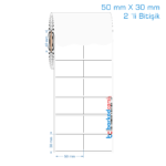 50x30 mm 2 'li Bitişik Opak / Mat PP, Fastyre Etiket (Fiyatları)