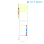 50x30 mm Etiket (Kuşe, Vellum, Eko / Lamine Termal) Fiyatları