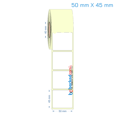 50x45 mm Etiket (Kuşe, Vellum, Eko / Lamine Termal) Fiyatları
