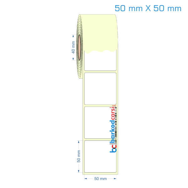 50x50 mm Etiket (Kuşe, Vellum, Eko / Lamine Termal) Fiyatları
